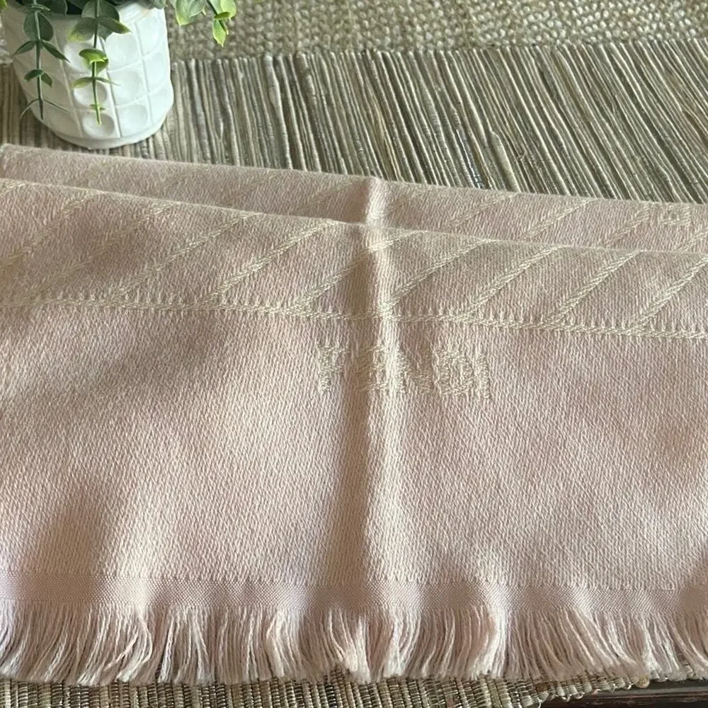 Fendi 100% wool pale pink scarf